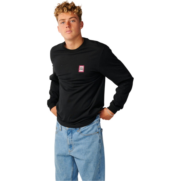 2026 Rip Curl Mens Streamline Badge Long Sleeve T-Shirt 13UMTE - Black